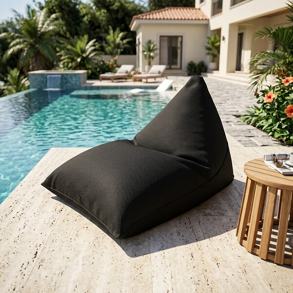 SOO  SANTAI - Pouf piscine XL flottant 140x120x90 cm extérieur piscine terrasse jardin SANS billes noir (LBF140120-7) - large