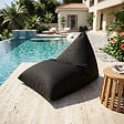 SOO  SANTAI - Pouf piscine XL flottant 140x120x90 cm extérieur piscine terrasse jardin SANS billes noir (LBF140120-7) - vignette