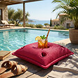 SOO  SANTAI - Coussin bar piscine flottant avec porte-verres 75 × 75 × 25 cm extérieur SANS billes – Rose (PPF7575-3) - vignette