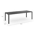 ID MARKET - Salon de jardin MADRID table 240 CM et 10 chaises empilables gris anthracite - vignette