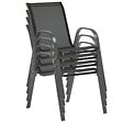ID MARKET - Salon de jardin POLY table extensible 135-270 CM et 12 chaises gris foncé - vignette