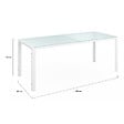 ID MARKET - Salon de jardin MADRID table 190 cm et 8 chaises empilables blanc et beige - vignette