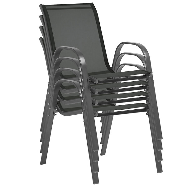 ID MARKET - Salon de jardin POLY table extensible 135-270 CM et 12 chaises bois et gris foncé - large