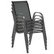 ID MARKET - Salon de jardin POLY table extensible 135-270 CM et 12 chaises bois et gris foncé - vignette