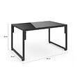 ID MARKET - Salon de jardin bas NAIROBI 4 places en acier gris anthracite - vignette
