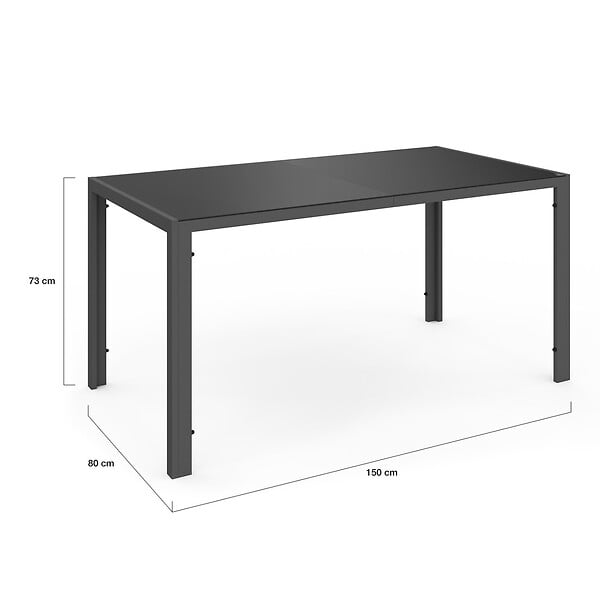 ID MARKET - Salon de jardin MADRID table 150 CM et 6 chaises empilables terracotta - large