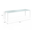 ID MARKET - Salon de jardin MADRID table 240 CM et 10 chaises empilables blanc et beige - vignette