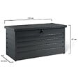 ID MARKET - Coffre de rangement métal verrouillable gris anthracite pour jardin 350L 120x62,5x63 cm - vignette