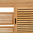 ID MARKET - Meuble de rangement salle de bain bambou BEA 3 étagères avec placard - vignette