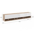 ID MARKET - Meuble TV 180 cm suspendu ELIO 2 portes avec étagère bois et blanc - vignette