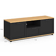 ID MARKET - Meuble TV 110 cm VITO avec tiroir et niche noir et bois - vignette