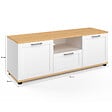 ID MARKET - Meuble TV 110 cm VITO avec tiroir et niche blanc et bois - vignette
