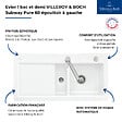 VILLEROY ET BOCH - Evier 1 bac et demi avec egouttoir a gauche  Subway Pure 60 100 x 51 cm Blanc vidage automatique inclus - vignette