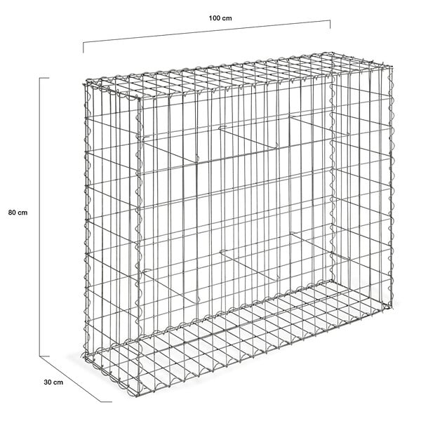 ID MARKET - Lot de 2 gabions pour pierre 100 x 30 x 80 cm - large