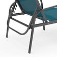 ID MARKET - Lot de 2 transats de jardin inclinables FIDJI en acier gris anthracite et toile bleu canard - vignette