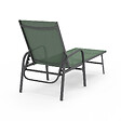 ID MARKET - Lot de 2 transats de jardin inclinables FIDJI en acier et toile vert olive - vignette