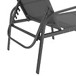ID MARKET - Lot de 2 transats de jardin inclinables FIDJI en acier gris anthracite et toile grise - vignette
