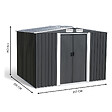 ID MARKET - Abri de jardin 5,3 M² gris en acier galvanisé avec base - vignette