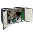 ID MARKET - Abri de jardin en métal gris anthracite verrouillable multi-rangement pour stockage vélos, outils, poubelles - vignette
