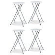 ID MARKET - Lot de 4 tables hautes pliantes 105 CM et 4 housses blanches - vignette
