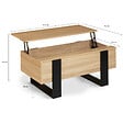 ID MARKET - Table basse plateau relevable rectangulaire PHOENIX bois et noir - vignette