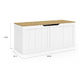 ID MARKET - Banc coffre rangement 100 cm LEON bois et blanc - vignette
