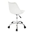 ID MARKET - Chaise de bureau scandinave SARA blanche à roulettes - vignette