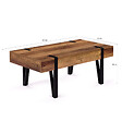 ID MARKET - Table basse rectangulaire 1 tiroir AUSTRIA 100 cm bois pied épingle noir - vignette