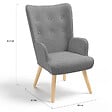 ID MARKET - Fauteuil scandinave IVAR en tissu gris clair - vignette