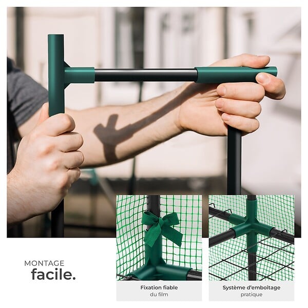 TECTAKE - Serre de jardin souple 2,04 m² 143x143x195cm vert - large