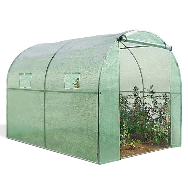 ID MARKET - Serre tunnel de jardin 4 saisons 6M² verte gamme maraîchère ROMA 2x3M - large