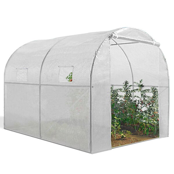 ID MARKET - Serre tunnel de jardin 4 saisons 6M² blanche gamme maraîchère ROMA 2x3M - large