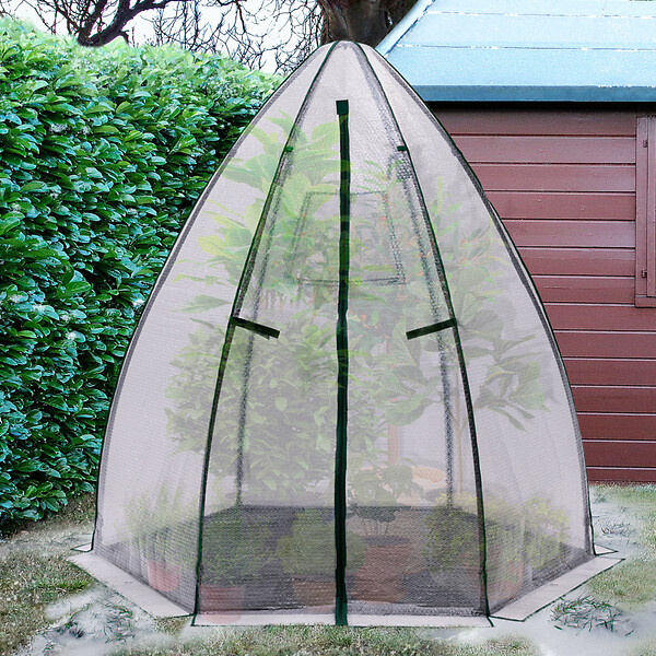 ID MARKET - Serre d'hivernage dôme bâche bulle 160 x 160 x 180 cm maxi chaleur balcon et terrasse - large