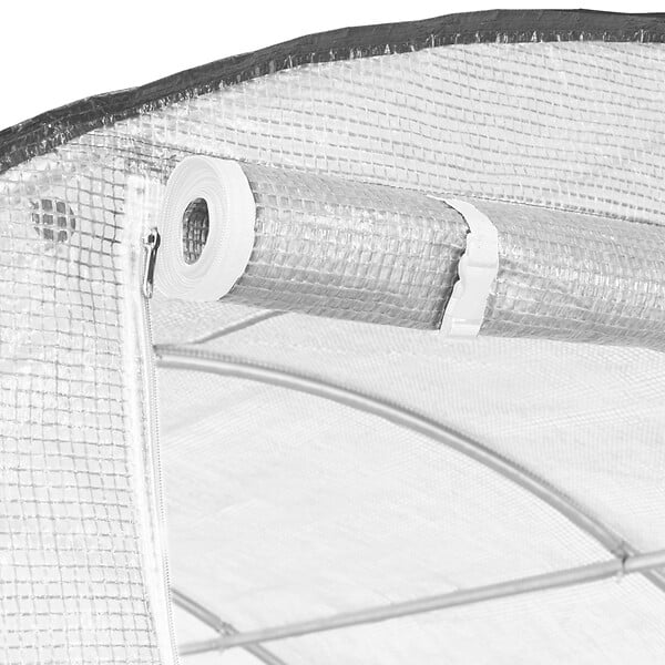 ID MARKET - Serre tunnel de jardin 18M² blanche relevable avec moustiquaire - large