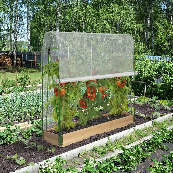 ID MARKET - Duo serres à tomates modulables spéciales croissance kit complet bâche + support - large