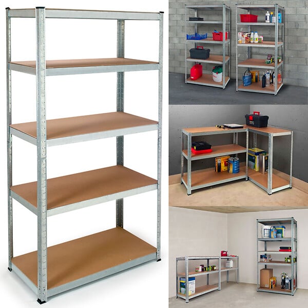ID MARKET - Lot de 2 étagères modulables charges lourdes en métal 10 plateaux - large
