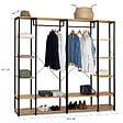 ID MARKET - Dressing modulable double penderie étagère L. 180 cm DETROIT design industriel - vignette