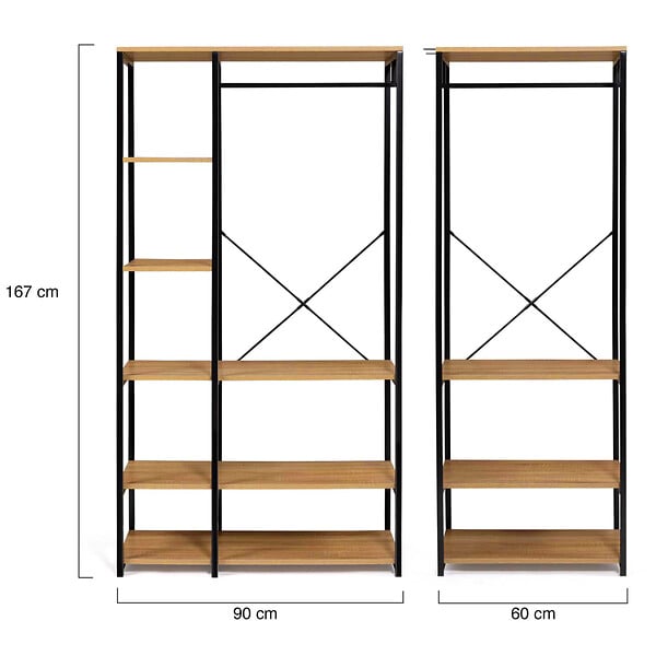 ID MARKET - Dressing modulable XXL L. 150 cm DETROIT design industriel - large