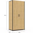 ID MARKET - Armoire 2 portes DETROIT penderie 80 cm avec étagères rangement maxi capacité design industriel - vignette
