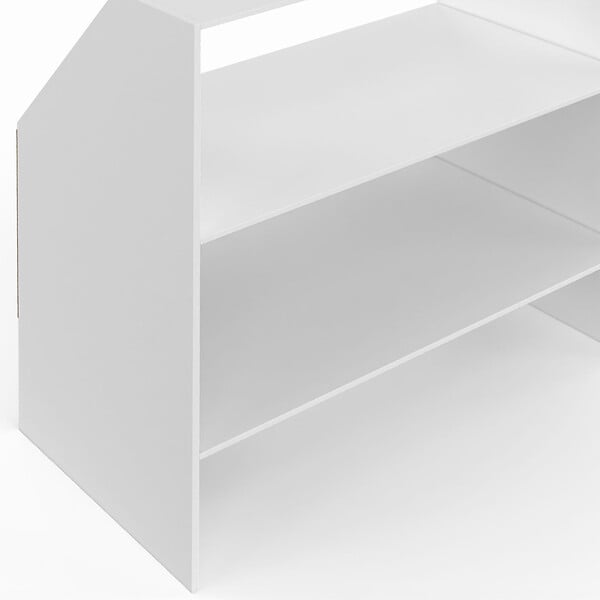 ID MARKET - Etagère sous pente 2 niveaux TOMI 100 x 50 x 70/110 cm blanc - large