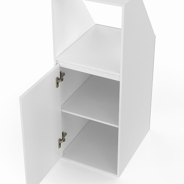 ID MARKET - Armoire sous pente 1 porte et 1 niche TOMI 40 x 50 x 110/70 cm blanc - large