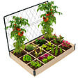 ID MARKET - Kit complet 3 bacs modulables carrés potager et serre à tomates + treillis + housse - vignette