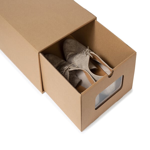 ID MARKET - Lot de 20 cartons boites de rangement à chaussures avec tiroir - large