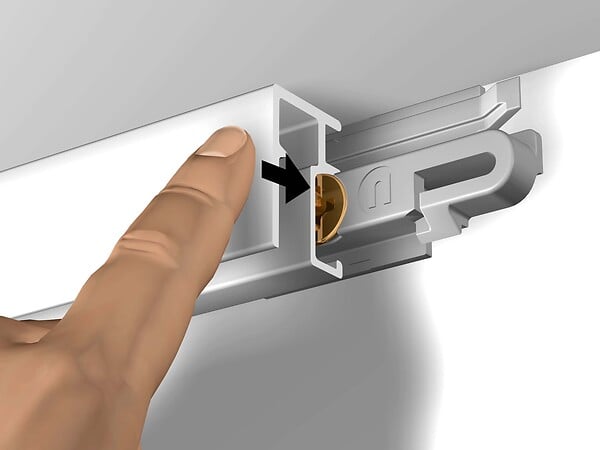 ARTITEQ - Cimaise Mini-Click Rail R10 200 cm + clips de fixation + vis & chevilles multimatériaux - Cimaise Tableau Newly Blanc - large
