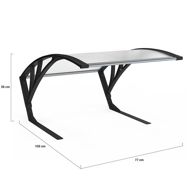 ID MARKET - Toit de protection UV en polycarbonate pour robot tondeuse gris anthracite - large