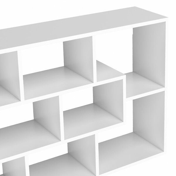 ID MARKET - Etagère murale COLETTE avec 8 compartiments blanc - large