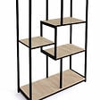 ID MARKET - Etagère bibliothèque asymétrique 8 niveaux DETROIT design industriel 161 cm - vignette