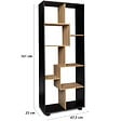 ID MARKET - Etagère à double position TANIA bois noir et imitation hêtre L.161 cm - vignette