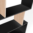 ID MARKET - Etagère bibliothèque SOFIA forme S bois façon hêtre et noir 189 cm - vignette