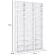 ID MARKET - Bibliothèque étagère CD CEYLIA 30 cases avec étagères modulables bois blanc - vignette